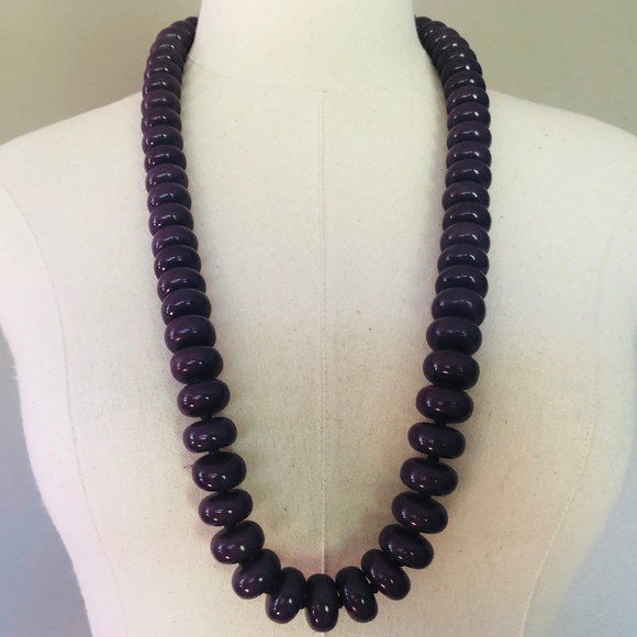 Large Black Bead Long Necklace - Picture 1 of 5